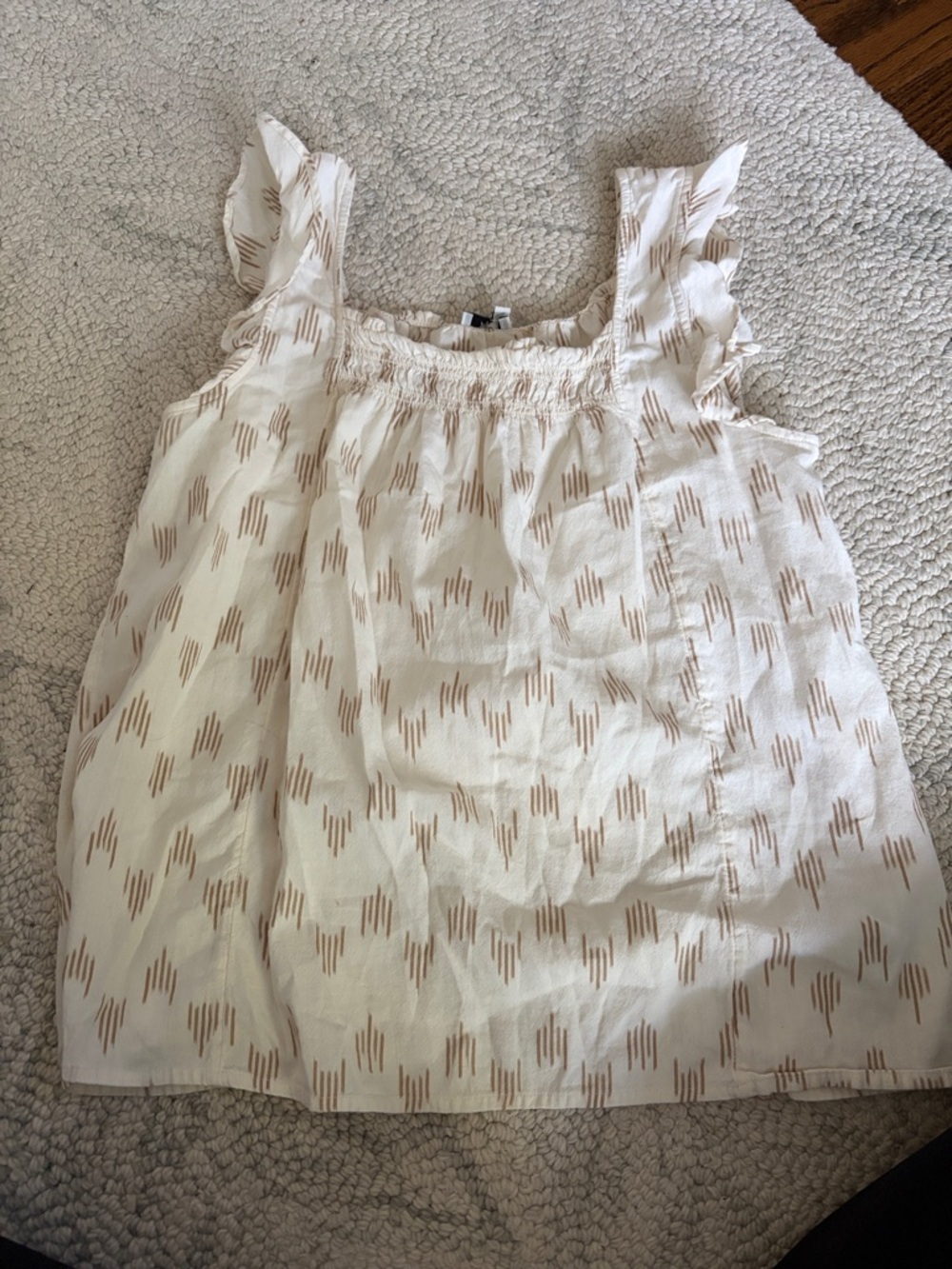 Madewell Cream Tank with Tan Stripe Motif